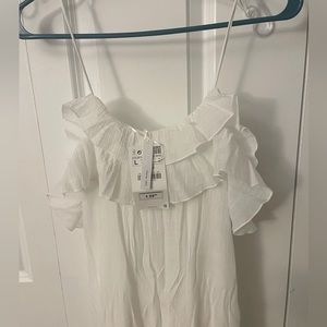 Zara ruffles strapes maxi dress white size large true to size. Nwt